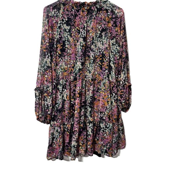 NWT Vince Camuto Tiered Floral Boho Mini Dress Size Medium Festival Concert - Picture 2 of 7